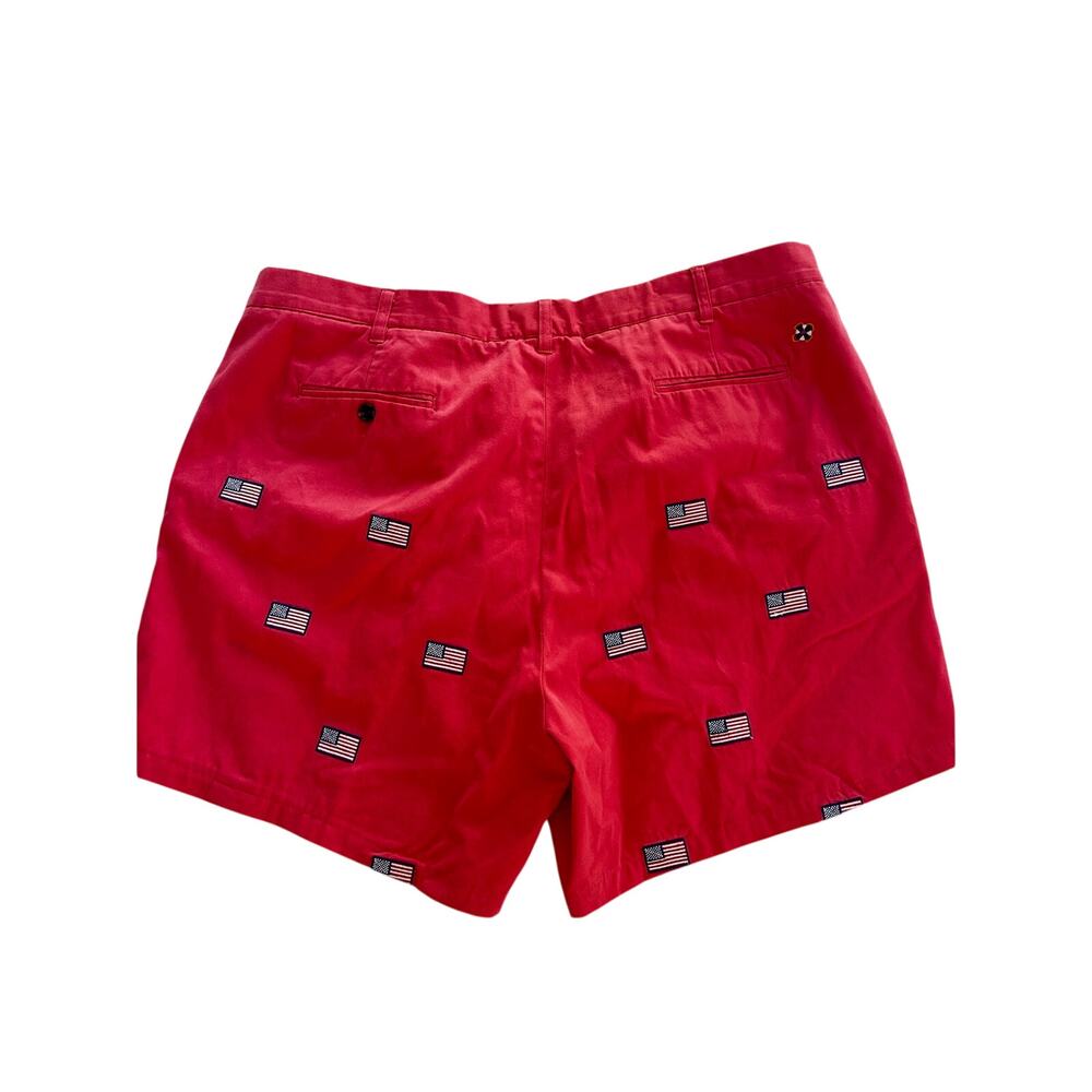 Castaway Nantucket Island Flag Embroidered Shorts Men’s 46 Red Pink Cotton USA - Picture 9 of 10
